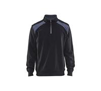 Blaklader 33531158 DEMI-ZIP 2 TONS, Noir/Gris, taille S