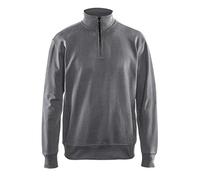 Blaklader 33691158 SWEATSHIRT AVEC DEMI FERMETURE ÉCLAIR, Gris, taille S