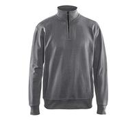 Blaklader 33691158 SWEATSHIRT AVEC DEMI FERMETURE ÉCLAIR, Gris, taille XS
