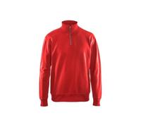 Blaklader 33691158 SWEATSHIRT AVEC DEMI FERMETURE ÉCLAIR, RED, taille XXXL
