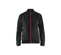 Blaklader 33942526 SWEATSHIRT POUR FEMME AVEC FERMETURE ÉCLAIR COMPLÈTE, noir/rouge, taille XXL
