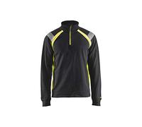 Blaklader 34321158 SWEATSHIRT AVEC DEMI FERMETURE ÉCLAIR, Noir/jaune, taille XXL