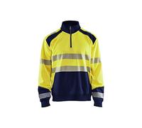 Blaklader 35562528 Sweatshirt Haute VISIBILITÉ avec Fermeture ÉCLAIR, Jaune/Marine, Taille XXL