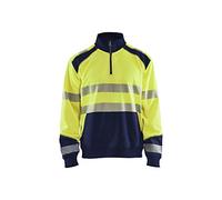Blaklader 35562528 Sweatshirt Haute VISIBILITÉ avec Fermeture ÉCLAIR, Jaune/Marine, Taille XXXL