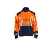 Blaklader 35562528 SWEATSHIRT HAUTE VISIBILITÉ AVEC FERMETURE ÉCLAIR, Orange/Bleu marine, taille L