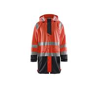 Blaklader 43242000 VESTE DE PLUIE HAUTE VISIBILITÉ NIVEAU 1, Rouge/Noir, taille XL
