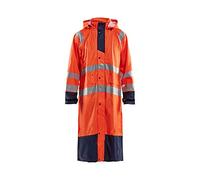 Blaklader 43252000 MANTEAU DE PLUIE HAUTE VISIBILITÉ NIVEAU 1, Orange/Bleu marine, taille XS