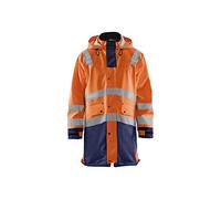 Blaklader 43262005 MANTEAU DE PLUIE HAUTE VISIBILITÉ NIVEAU 3, Orange/Bleu marine, taille XXL