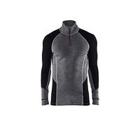 Blaklader 46991736 SOUS-VÊTEMENTS TOP À COL ZIPPÉ XWARM 100% MÉRINOS, Gris moyen/noir, taille XXL