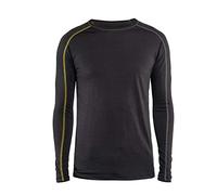Blaklader 47991734 SOUS-VÊTEMENTS T-SHIRT XLIGHT 100% MÉRINOS, Gris foncé/Jaune, taille S
