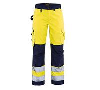Blaklader 71551811 PANTALON HAUTE VISIBILITÉ POUR DAMES SANS POCHES À CLOUS, Jaune/Marine, taille C50