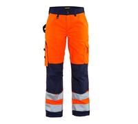 Blaklader 71551811 PANTALON HAUTE VISIBILITÉ POUR DAMES SANS POCHES À CLOUS, Orange/Bleu marine, taille C46