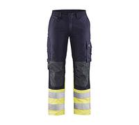 Blaklader 71881512 DAMES MULTINORME PANTALON INHÉRENT, Bleu marin/jaune, taille C50