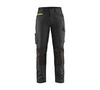 Blaklader 71951330 PANTALON DE SERVICE POUR DAMES AVEC STRETCH, Noir/jaune, taille C48