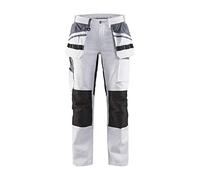 Blaklader 79101000 PANTALON DE PEINTRE POUR DAMES AVEC PANNEAUX EXTENSIBLES, Blanc/noir, taille C34