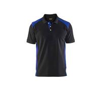 BLAKLADER Polo de travail piqué bicolore - 3324 - Noir / Bleu clair - 3XL