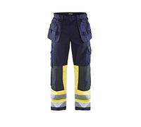 Blakläder 147915148933C158 Pantalon artisan "multinormes" Taille Bleu Marine/Jaune, C158