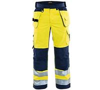 Blakläder 156518113389C48 Pantalon d´artisan aéré Haute Visibilité Taille C48 Jaune/Bleu Marine