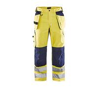 Blakläder 156518113389C62 Pantalon d´artisan aéré Haute Visibilité Taille C62 Jaune/Bleu Marine