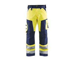 Blakläder 156618113389C50 Pantalon haute visibilité Taille C50 Jaune/Bleu Marine