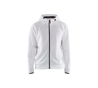 Blåkläder 336325261098XL - Sweat zippé à capuche - XL - Blanc/Gris foncé