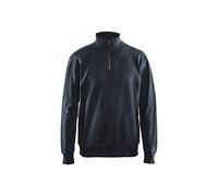 Blakläder 336911588600XL Sweat col Camionneur Taille avec demi-Zip Bleu Marine Foncé, XL