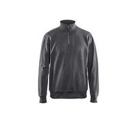 Blakläder 336911589800S Sweat col Camionneur Taille avec demi-Zip Gris Foncé, S