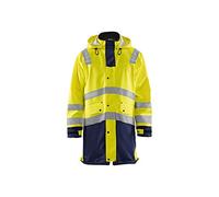 Blaklader 43262005 MANTEAU DE PLUIE HAUTE VISIBILITÉ NIVEAU 3, Jaune/Marine, taille S
