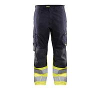 BLÅKLÄDER Blaklader 148815128933C60 Pantalon de Travail Multifonction Bleu Marine/Jaune Taille C60
