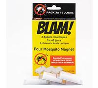 BLAM 3 Appâts Moustiques Compatible Mosquito Magnet* Double phéromone: Efficace sur Moustique Tigres et communs grâce au R-Octenol et l'acide lactique (=Atrakta*). 3X 45 Jours d'efficacité