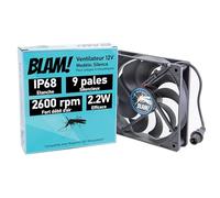 BLAM! Ventilateur 12V IP68 Compatible avec Biogents (*) BG-Mosquitaire (*) piège à moustiques. ÉTANCHE. Modèle Silence Basse consommation 2.2W BRUSHLESS 9 pales