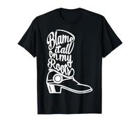 Blame It All on My Roots Bottes Western Blanc T-Shirt