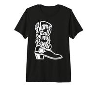 Blame It All on My Roots Bottes Western Blanc T-Shirt Haut de Gamme