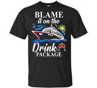 Blame It on The Drink Package Funny Wine Gift T - Shirt Black - Navy for Men - Big Tall Tee Shirt Black XL