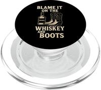 Blame It on The Whiskey and Boots, T-Shirt Humoristique de Musique Country PopSockets PopGrip pour MagSafe