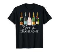 Blame The Champagne, Champagne Bottle Day Drinking Mimosa T-Shirt Graphique avec Valeur, Homme, Noir, S