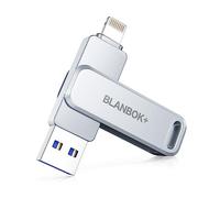BLANBOK+ Certifié Apple MFI Clé USB 256Go pour iPhone, Photo Stick Lighting, USB C Stockage Externe, Compatible avec iPhone,iPad Mac Type C et PC