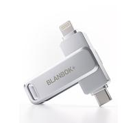 BLANBOK+ Certifiée MFi Clé USB C 128 Go, USB C Photo Stick, Cle USB iPhone Stockage Externe,Memoire Externe pour iPhone/iPad/Smartphone/PC