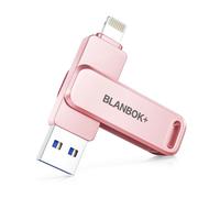 BLANBOK+ Clé USB 3 en 1, MFI Certifiée, USB-C/Lightning/Micro USB, Stockage Externe pour Smartphone, iPhone, Android, iPad, Mac, PC - Photos, Vidéos, Fichiers (Rose, 256, GB)