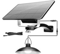 Blanc-1 Panneau solaire sur 1 lampe-DDP LED Lampe solaire à détecteur Suspension, IP65 étanche Lampes extérieures solaires, éclairage de jardin, éclairage suspendu pour extérieur Shop Yard,