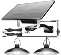 Blanc-1 Panneau solaire sur 2 Lampe-DDP LED Lampe solaire à détecteur Suspension, IP65 Étanche Lampe extérieure Lampes solaires, éclairage de jardin, éclairage suspendu pour extérieur Shop Yard,