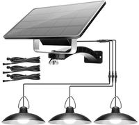 Blanc-1 Panneau solaire sur 3 Lampe-DDP LED Lampe solaire à détecteur Suspension, IP65 Étanche Lampe extérieure Lampes solaires, éclairage de jardin, éclairage suspendu pour extérieur Shop Yard