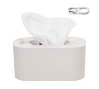 Blanc 20 x 12 x 9,5 cm ABS chauffe-lingettes portable pour bébé Support de grande capacité Contrôle précis de la température empêche le séchage USB Boîte à lingettes pour voiture, maison, chambre de