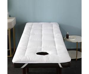 Blanc, 70 x 190 cm(S),LDLCYCN Housse de Matelas Table de Massage avec Trou Visage Coussin pour Salon de Beauté Massage Cosmétique SPA Table Pad Matelas Salon Couverture de Lit