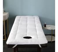 Blanc, 70 x 190 cm(T),LDLCYCN Housse de Matelas Table de Massage avec Trou Visage Coussin pour Salon de Beauté Massage Cosmétique SPA Table Pad Matelas Salon Couverture de Lit