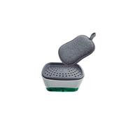 Blanc 9.5x10x14.5cm Distributeur De Savon 2en1 Sponge Holder Venteo Distributeur Liquide Vaisselle Porte Éponge Eponge Pour Évier De Cuisine Blanc Et Gris Contenance De 300 Ml Economie De Savon