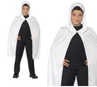 Blanc à Capuche Fantômes Cape Enfants Déguisement Halloween Ghost Accessoire