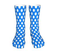 Blanc À Pois Bleu Unisexe Chaussette De Travail Respirant Chaussettes De Sport Comfort Socquette De Marche Pour Marche Voyager Randonnée