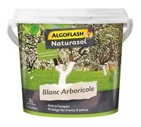Blanc Arboricole à base de chaux - Pour une lutte traditionnelle - Protège les troncs d'arbre - Seau 3 L - ALGOFLASH NATURASOL