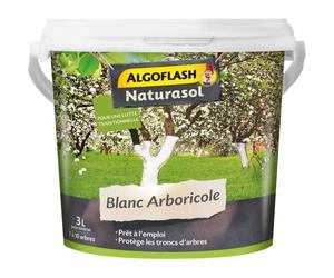 Blanc Arboricole à base de chaux - Pour une lutte traditionnelle - Protège les troncs d'arbre - Seau 3 L - ALGOFLASH NATURASOL